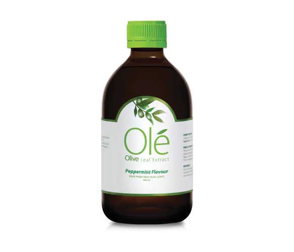 OLÉ Olive Leaf Extract Single Bottle 500ml – Peppermint Flavor