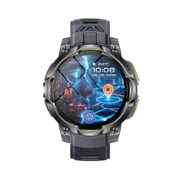 2026 KC108 Smartwatch Supports AI Voice Assistant GPS Offline Map Game Flashlight Health Monitoring Sports Watch Women Men