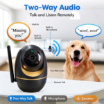 Tuya Smart 3MP WiFi IP Camera 2.4GHz Wireless CCTV Monitor Two-Way Audio IR Night Vision Motion Detection