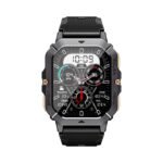 New C28 Smart Watch Outdoor Sport Style, Black Green Color 2.01inch Big Screen Phone Call Anti Drop Strong Case IP68 Waterproof