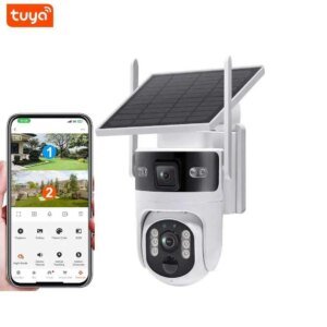 Tuya Flow-Free 4G DATA Dual Lens 6MP No SIM Card Slot Outdoor Waterproof Night Vision 5W Solar 7800mAh Battery Solar PTZ Camera