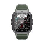 New C28 Smart Watch Outdoor Sport Style, Black Green Color 2.01inch Big Screen Phone Call Anti Drop Strong Case IP68 Waterproof