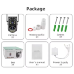 Icsee Dual Lens 6MP 4K Smart Dual Light Mode Outdoor Cctv Wireless Ptz Waterproof Ip66 Cameras Ip Black case