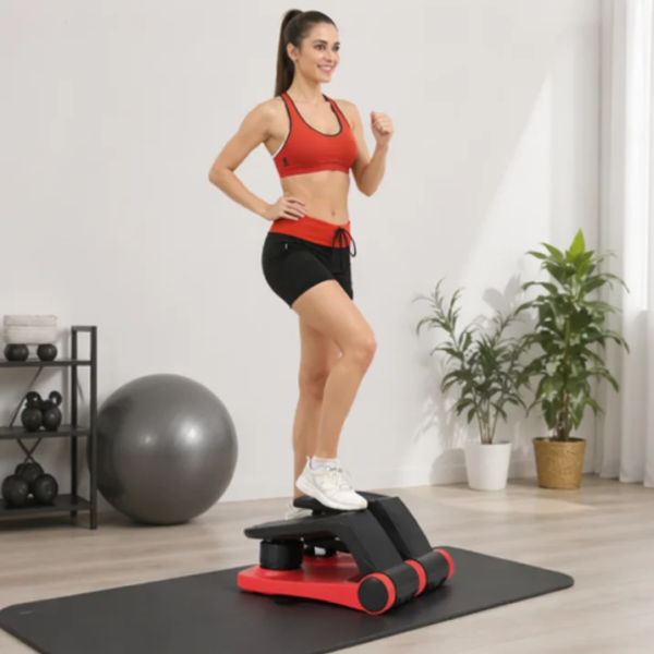 Mini Air Stepper with Resistance Bands Lightweight Steel Durable Home Cardio Climber Pedal Fitness Machine
