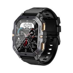 New C28 Smart Watch Outdoor Sport Style, Black Green Color 2.01inch Big Screen Phone Call Anti Drop Strong Case IP68 Waterproof