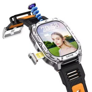 B25 4G Android Smartwatch with Sim Card 2.04inch Amoled Screen IP67 Waterproof HD Video Call Men Sports Smartwatch