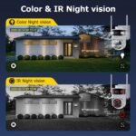 Tuya Flow-Free 4G DATA Dual Lens 6MP No SIM Card Slot Outdoor Waterproof Night Vision 5W Solar 7800mAh Battery Solar PTZ Camera