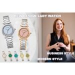 2025 Fashion Minimalist Business Round Checkered Shell Dial Quartz Sport Glass Pointer Stainless Steel Band Lady Watch