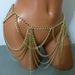 Chran Gold Silver Color Dangle Multilayer Tassel Women Sexy Bikini Beach Body Chain Link Necklace Belly Waist Slave Chain BCJ605