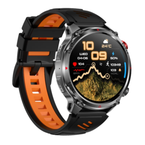 HT45 Smart Watch 1.7inch Men Outdoor Sport Fitness Tracking BT Calling Compass LED Flashlight 1100mAh Large Battery Smartwatch