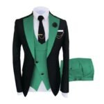 Men Suits 3 Pieces Tailored Best Man Groom Wedding Tuxedo Slim Fit Jacquard Two-color Blazer Jacket Vest Pants Tuxedo Clothing