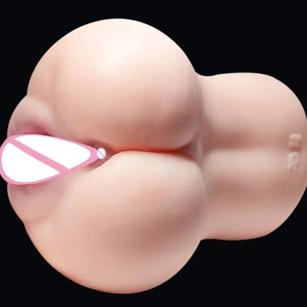 Realistic Vagina Auns Real Artificial Vaginal Pocket Pussy for Men Dual Channels Seductive Tight Anal Male Masturbator Sex Toys