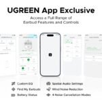 UGREEN EchoBuds Plus In-Ear Bluetooth Wireless Active Noise Cancelling Earphones 55dB Adaptive ANC, LDAC Headphones 50H Playtime