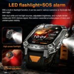 1500mAh Military Grade Smart Watch 100 Days Battery Life 10ATM Waterproof Bluetooth Call SOS Alert LED Flashlight Sports Watches