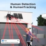 Solar Camera 4G Outdoor 4 Lens 4-Screen All-Day Recording PIR Human Detect Waterproof Night Vision CCTV Security Protection