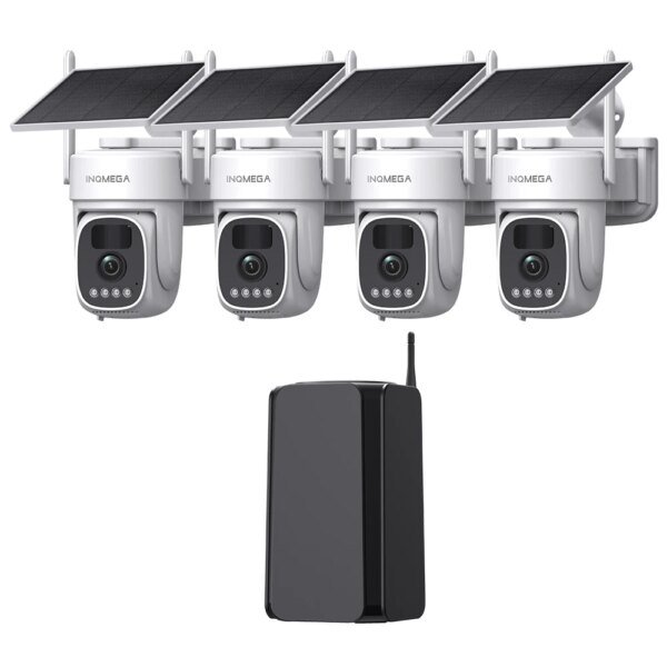 INQMEGA AISecurity Cam Home Hub Combo PTZ Kit Solar Camera Outdoor Wireless MaxColor Night Vision 4K Camera with Solar Panel 