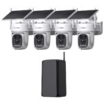 INQMEGA AISecurity Cam Home Hub Combo PTZ Kit Solar Camera Outdoor Wireless MaxColor Night Vision 4K Camera with Solar Panel ﻿