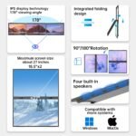 SIBOLAN 18.5 Inch 100Hz Dual Portable Monitor 1080P FHD 100%sRGB Screen Extender Triple Folding USB C HDMI for Laptop Mini PC