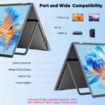SIBOLAN 18.5 Inch 100Hz Dual Portable Monitor 1080P FHD 100%sRGB Screen Extender Triple Folding USB C HDMI for Laptop Mini PC