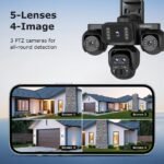 SHIWOJIA 20MP 10X zoom Camera WIFI Outdoor 5 Lens 4-screen AI Human Detect Waterproof Night Vision CCTV Security Protection