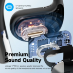 Oneodio SuperEQ T44 Open Ear Earphones Wireless Bluetooth 5.3 Headphones Air Conduction Sports Earbuds With 4 ENC Mic Bass OWS