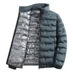 Casual Stand Collar Coat Regular Fit Simple with Warmth Retention Zipper Front Spring Winter Style Cardigan for Men