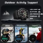 Outdoor Smartwatch 1.39 Inch HD Bluetooth Call Smart Watch Men Sports Fitness Tracker Compass 350mAh Smartwatch For Android IOS