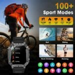 1500mAh Military Grade Smart Watch 100 Days Battery Life 10ATM Waterproof Bluetooth Call SOS Alert LED Flashlight Sports Watches